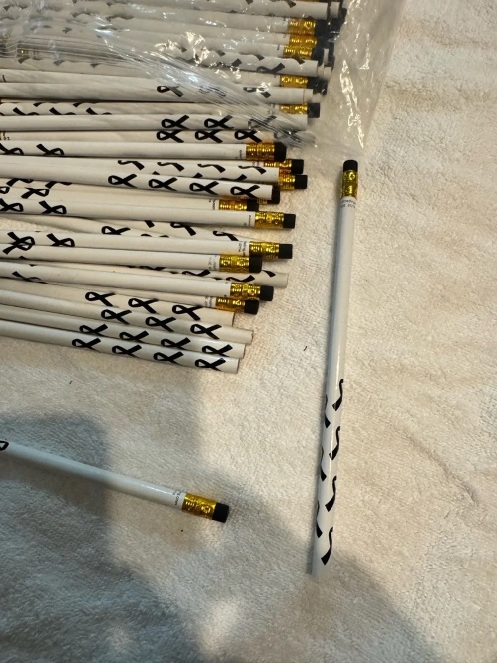 64 Black Awareness Ribbon Party Pencils